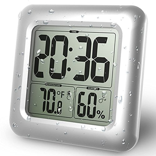 Mini Portable Bathroom Kitchen Clock Shower Clock Suction Cup Waterproof 